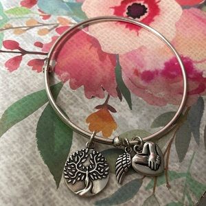 Earth Angel expandable charm bracelet in silver tone